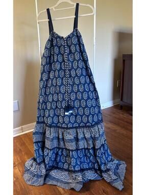 Chelsea & Violet Blue Patterned Maxi Dress Adjustable Straps